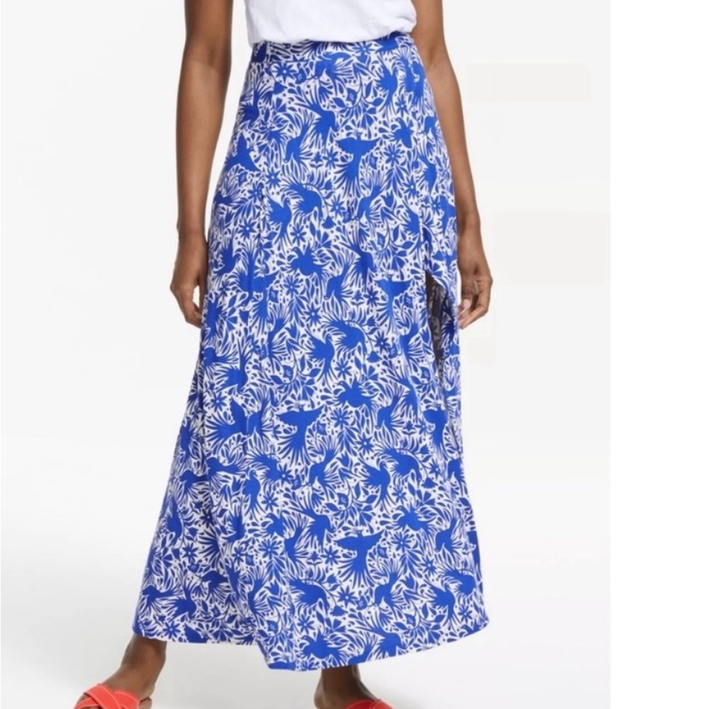 Boden Albany jersey knit maxi skirt in Lapis Bird Ottomi. Size 10